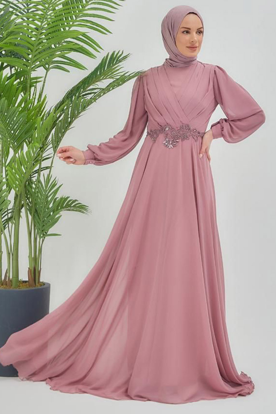POWDER PINK EVENING DRESS  