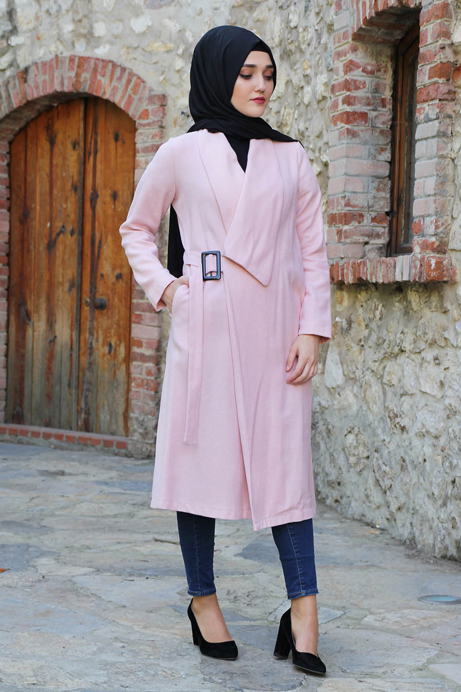 Salmon pink coat shop