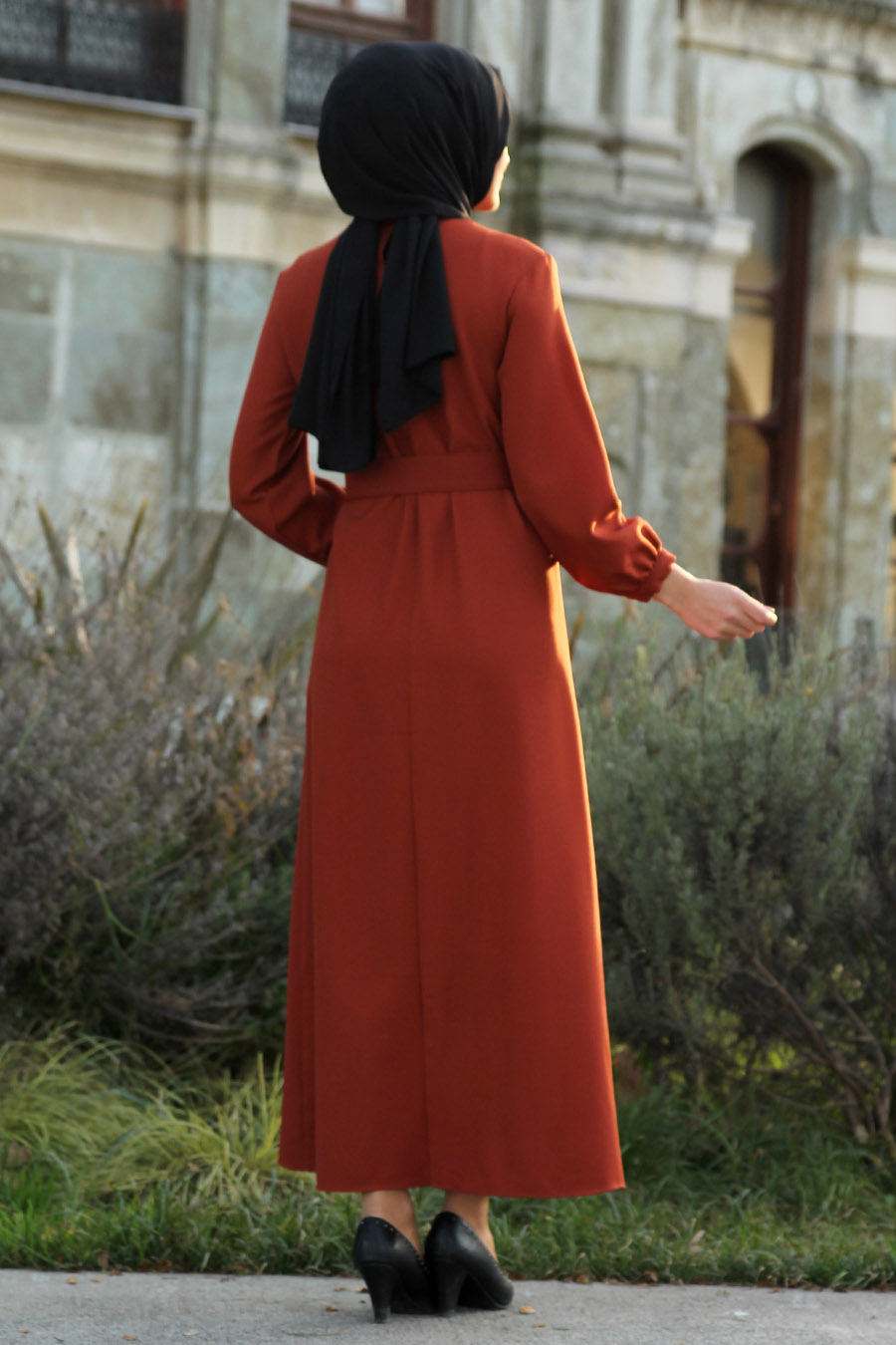 FEIZA COLLECTION | BRICK COLOR DRESS