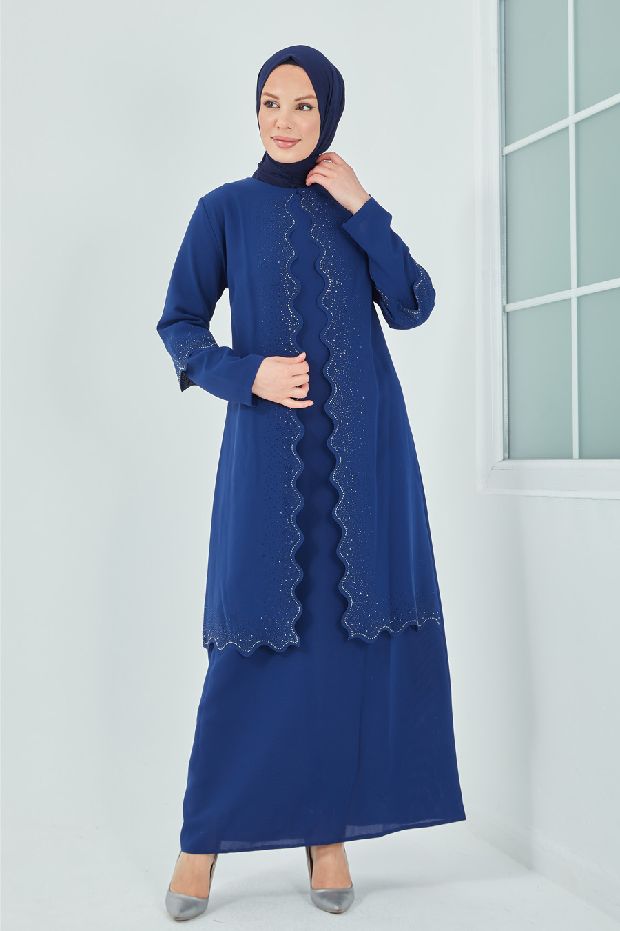 PETROLEUM BLUE EVENING DRESS  