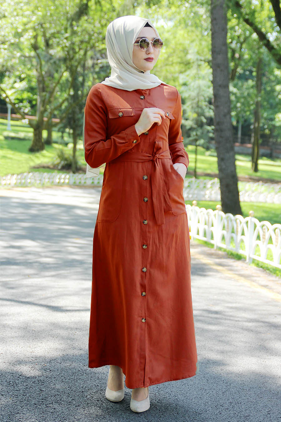 Brick colored dress discount