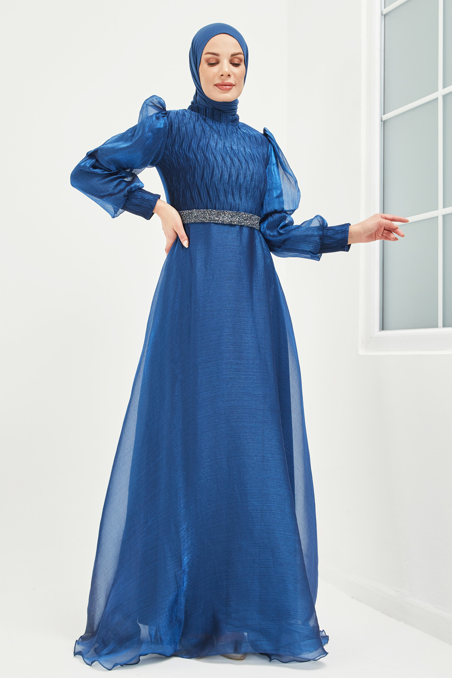 NAVY BLUE EVENING DRESS  