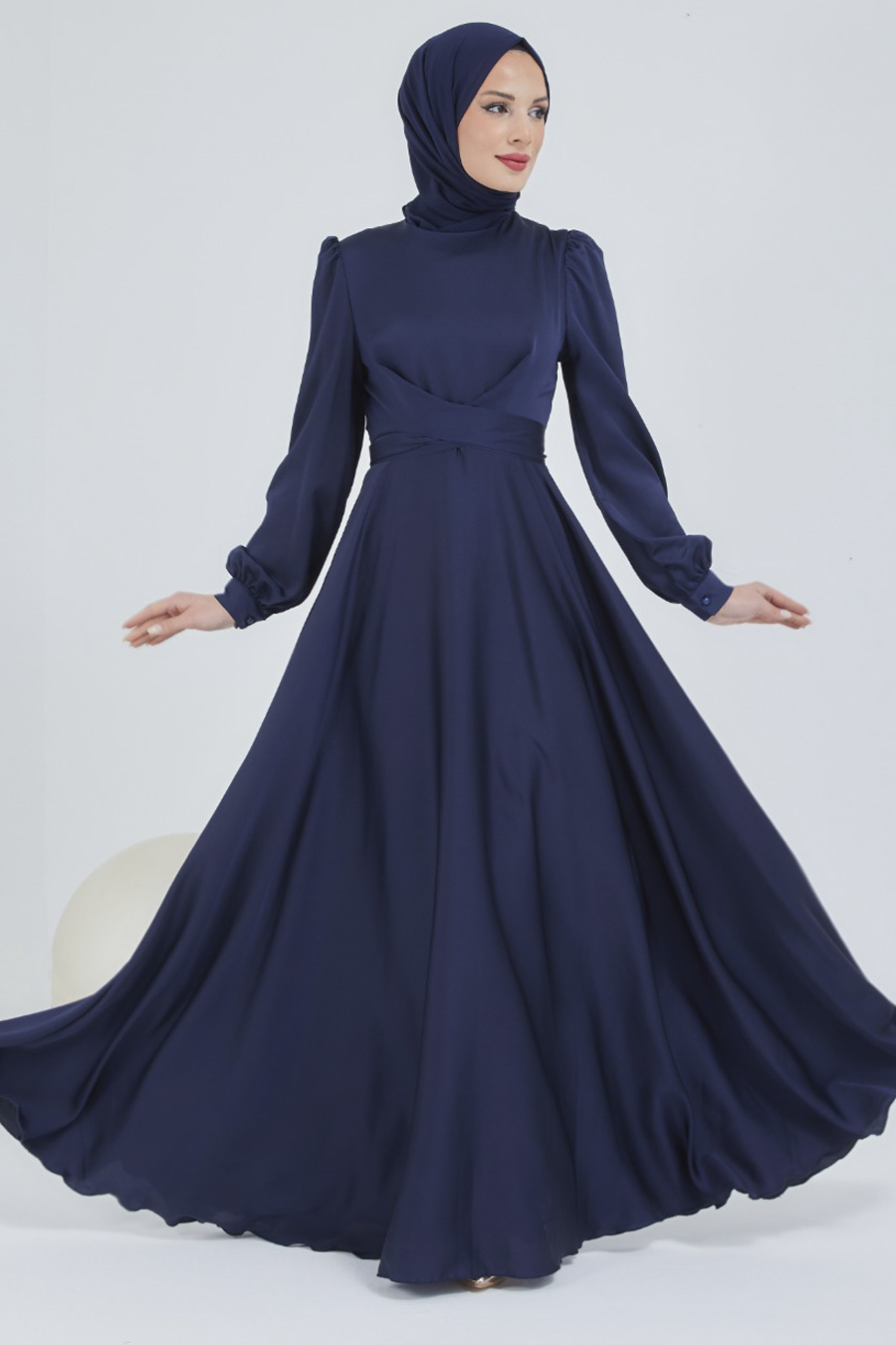 NAVY BLUE EVENING DRESS  