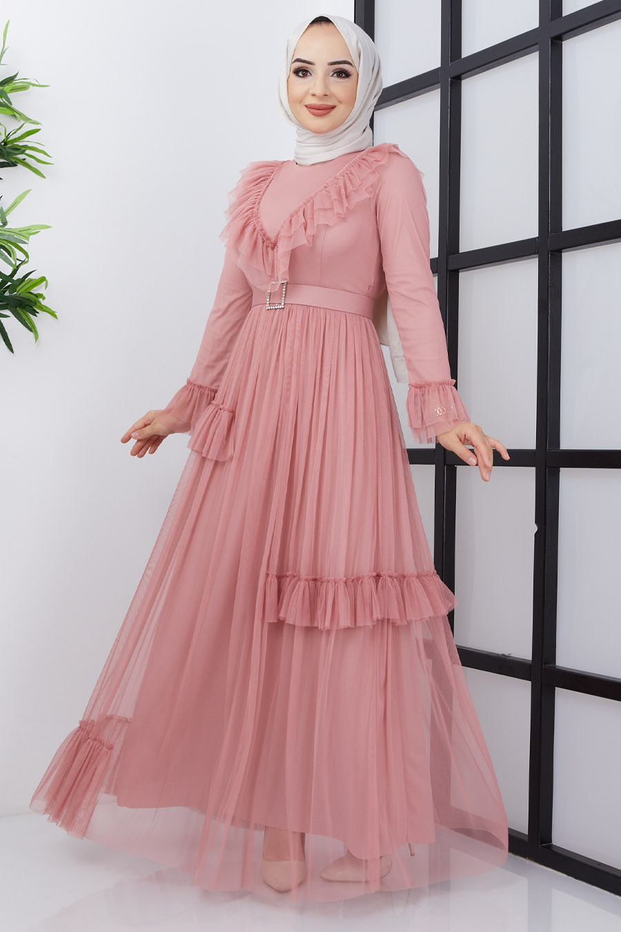 POWDER PINK EVENING DRESS  