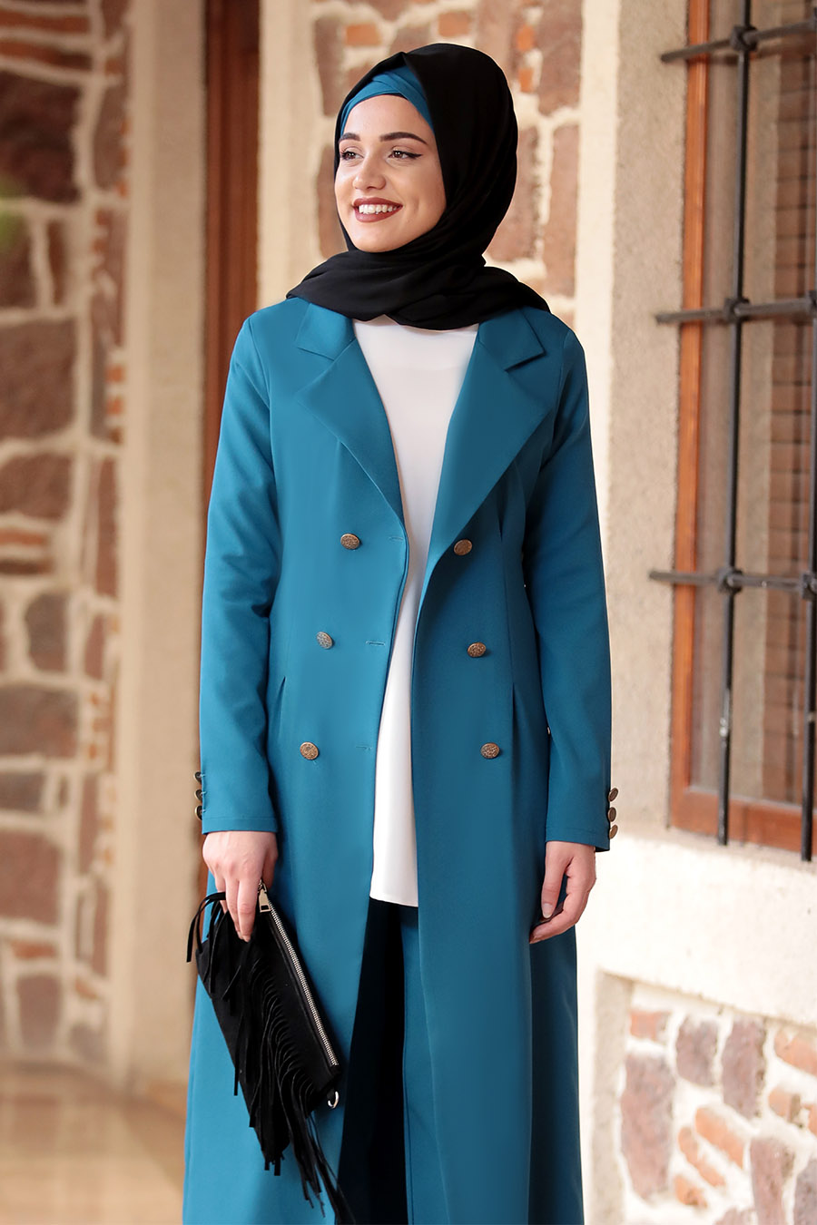 Petrol blue on sale coat