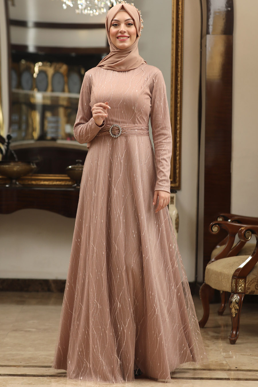 POWDER PINK EVENING DRESS  