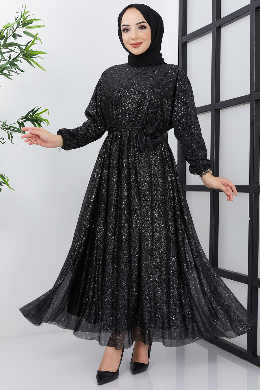 BLACK SILVERY DRESS