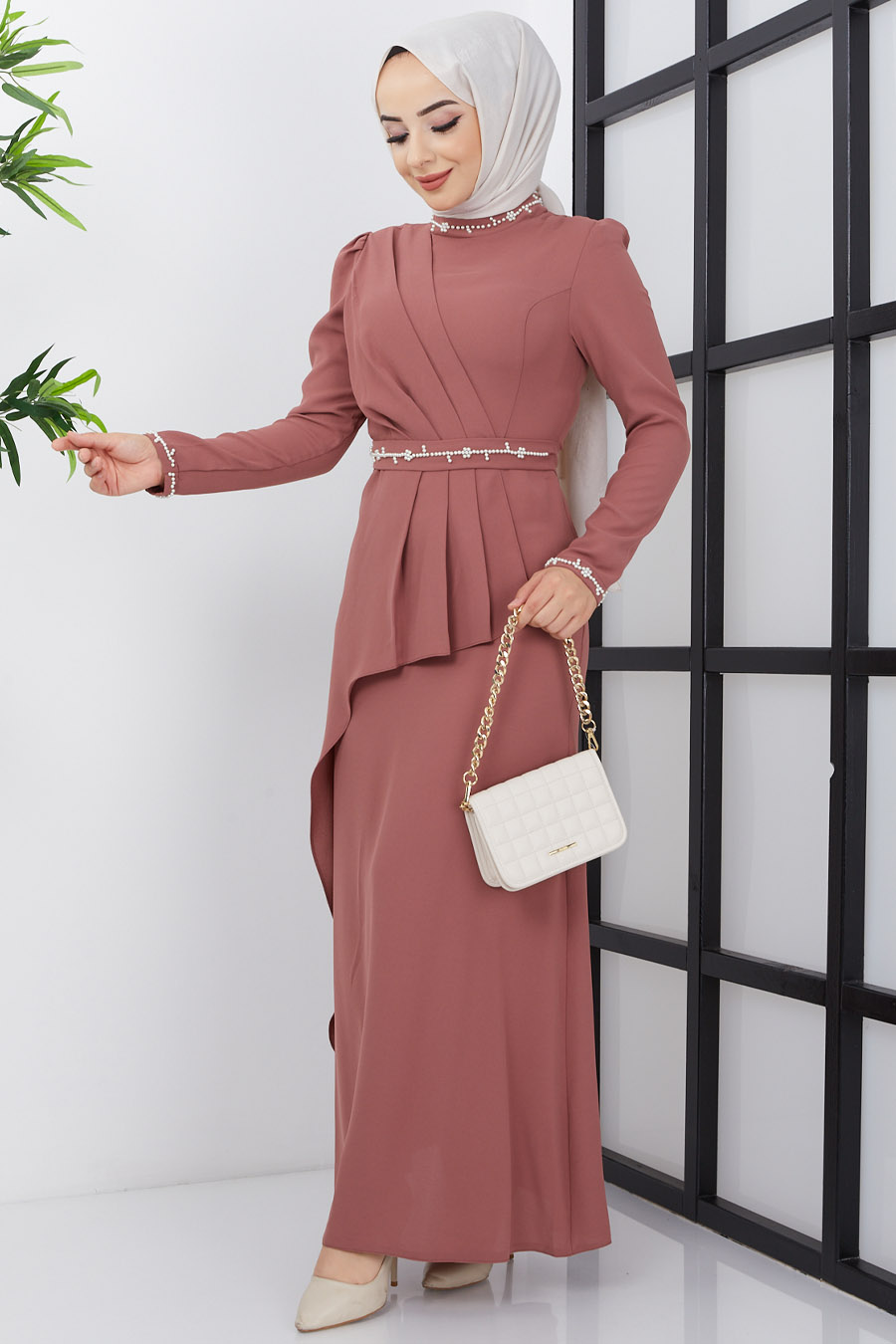 EVENING DRESS - ROSE COLOR