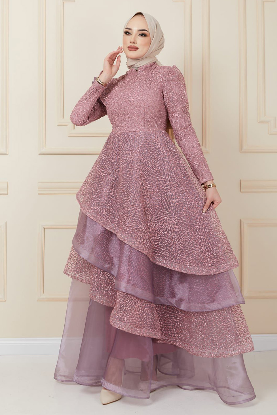 POWDER PINK EVENING DRESS  